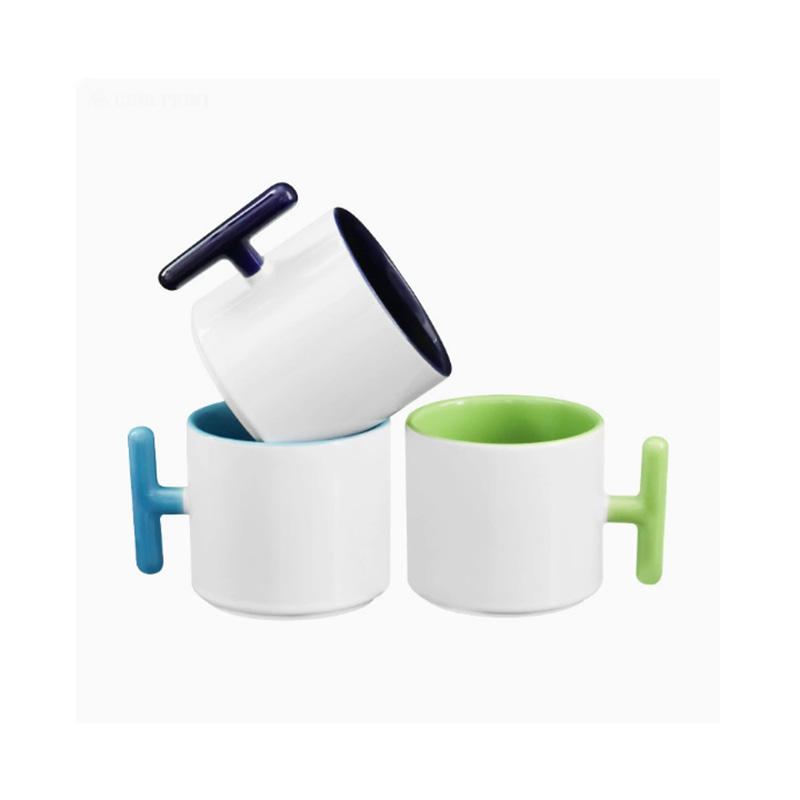 2PCS Creatività manico a forma - Sublimation Mug White recensione e prezzo